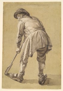 Zonder Titel [boerenknecht aan het graven] door Unknown