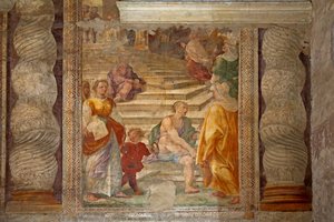 fresco in de ingang (scène onzeker) door Unknown