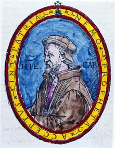 (Cardanus Hieronymus) Jerome Cardan in het Italiaans Gerolamo Cardano, Italiaanse arts, wiskundige, filosoof en astroloog (Pavia) door Unknown artist