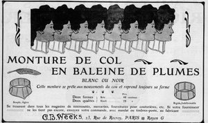 Advertentie uit 1904 voor de C B Weeks Feather Whale Neck Mount