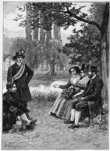 Een zondag bij de Wenden - gravure 1897 - Wenden door Unknown artist