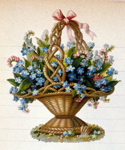 Een mand met bloemen door Unknown artist