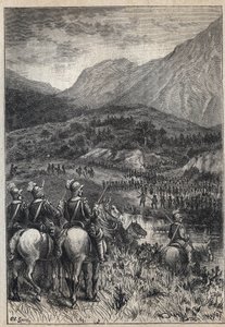 Een slagveld - 19e eeuw illustratie voor de historische roman 