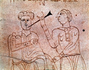 Een tandarts opereert een miniatuurpatiënt uit het manuscript 