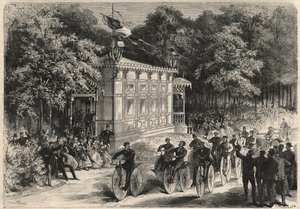 Een velocipederace in de Pre Catelan. door Unknown artist