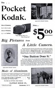 Reclame voor de Kodak zakcamera. (Pocket Kodak) 1895. Privécollectie. door Unknown artist