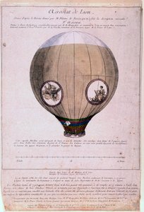 Aerostat de Lyon gebouwd naar een model van de gebroeders Montgolfière (Joseph en Etienne), circa 1783 door Unknown artist