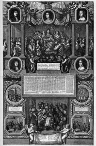 Almanak voor het jaar 1682 die de geboorte van de Dauphin (Louis de France bekend als de Grote Dauphin) vertegenwoordigt