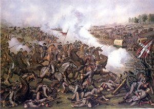 Amerikaanse Burgeroorlog (1861 - 1865): Slag bij Five Forks (Virginia) 1 april door Unknown artist