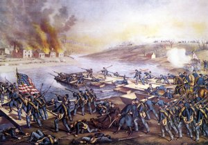 Amerikaanse Burgeroorlog (1861 - 1865): Eerste Slag bij Fredericksburg (Virginia) 11 december door Unknown artist