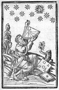 Een astroloog meet hoogte tijdens de maansverduistering door Unknown artist