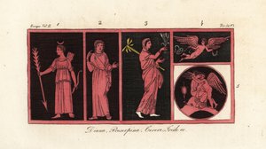 Oude godinnen Diana, Proserpina, Ceres, Iris, Venus en Amor