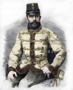 Aartshertog Rodolph van Habsburg (1858-1889), Kroonprins van Oostenrijk. Gravure uit 1889 door Unknown artist