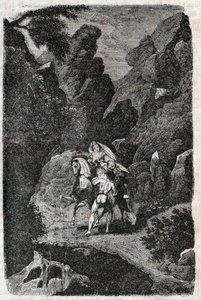 Argie aangevallen door de bevelen van zijn bruidegom - gravure van 1851 uit 