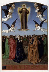 Hemelvaart van Christus (Engelen, Jozef, de Maagd), n.d. uit 16e-eeuws document door Unknown artist