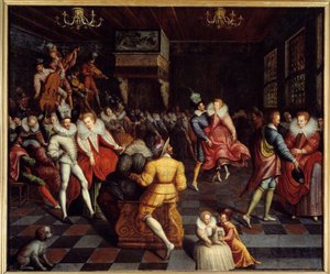 Bal aan het hof van Valois Anoniem schilderij. 16e eeuw. Rennes, Musée des Beaux Arts door Unknown artist