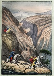 Slag bij de Teniah van Mouzaïa, bij de bergpas van de Atlas tussen Franse troepen en Arabische weerstand door Unknown artist
