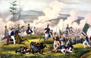 Slag bij Palo Alto: op 08/05/1846 tussen 2900 Amerikanen onder Generaal Taylor en 6000 Mexicanen onder Generaal Arista. Gravure 19e eeuw.