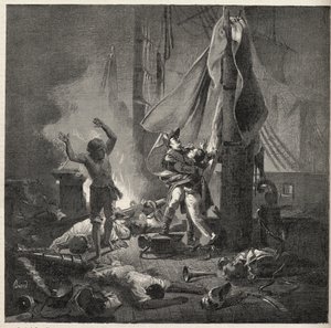 Slag bij de Nijl - Slag bij Aboukir - dood van Luce en Giocante de Casabianca (Luc-Julien-Joseph Casabianca) door Unknown artist