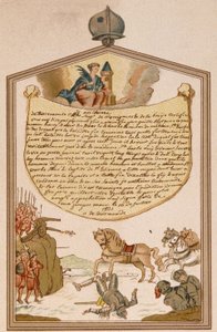 Slagveld met kanon in de Middeleeuwen - ex-voto Sint Barbara door Unknown artist