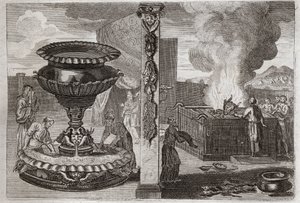 Bijbel van Royaumont, Oude Testament: Altaar van Geuren. De figuur van de twee altaren, het ene van de geuren, en het andere van de brandoffers. Illustratie uit 1811.