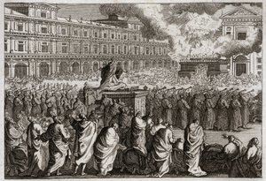 Bijbel van Royaumont, Oude Testament: Inwijding van de Tempel. Salomo brengt al zijn volk bijeen om met meer plechtigheid de inwijding van zijn Tempel te vieren. Illustratie uit 1811. door Unknown artist