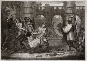 Bijbel van Royaumont, Oude Testament: Jeremia profeet. De heilige profeet en de put. Illustratie uit 1811. door Unknown artist