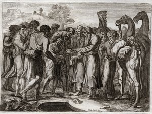 Bijbel van Royaumont, Oude Testament: Jozef verkocht door zijn broers. door Unknown artist