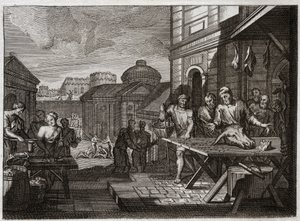 Bijbel van Royaumont, Oude Testament: Belegering van Samaria. De koning van Syrië belegerde de stad Samaria en bracht het tot een verschrikkelijke hongersnood. Illustratie uit 1811.
