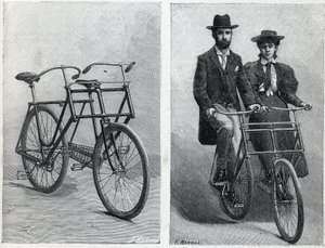 Fiets met twee zitplaatsen van de fabrikant 