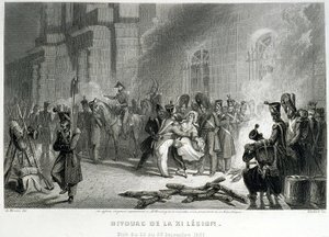 Bivak van het XI Legioen - nacht van 22 op 23 december 1830 - in 