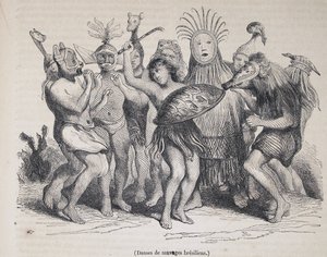 Braziliaanse inboorlingen dansen door Unknown artist