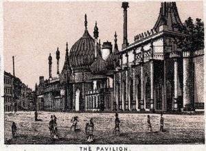 Brighton, Engeland: uitzicht op het paviljoen. Uit 