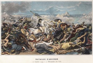 Veldtocht (Expeditie) van Egypte (1798-1801): Joachim Murat (1767-1815) tijdens de Slag bij Aboukir, 25 juli