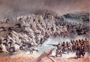 Campagne van Algerije, verovering van Constantine: de terugtocht van het Franse leger in Sidi-Tamtam, 27 november 1836 door Unknown artist