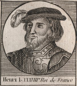 Capetingische dynastie: Portret van Hendrik I (1009-1060), koning van de Franken van 1031 tot 1060 - Hendrik I (1009-1060) koning van Frankrijk - gravure uit 
