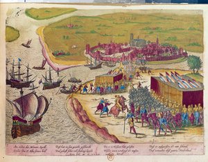 Inname van het fort van Brielle in 1572. Gravure van de 17e eeuw B.N. Parijs door Unknown artist