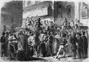 Carnaval van Rome gebaseerd op een tekening van Gierdziejewski in 1858.