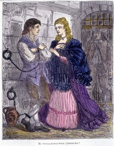 Cartridge bezocht door een dame in de gevangenis - in "Cartridge, koning van bandieten", door Grandpré door Unknown artist