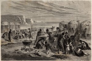 Cauda-yoli, het jaarlijkse religieuze feest van de Turkmenen, om te bidden voor Gods bescherming voor de familie en het vee, georganiseerd door een familie, die voor de gelegenheid ongeveer vijftien schapen kan offeren, en waartoe de hele gemeenschap is ui door Unknown artist