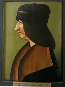 Karel VIII van Frankrijk (schilderij op hout) door Unknown Artist