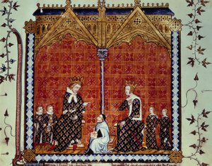 Karel V de Wijze en Jeanne de Bourbon, omringd door hun kinderen door Unknown artist