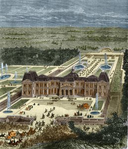 Chateau de Vaux Le Visomte (Vaux-Le-Vicomte) ten tijde van koning Lodewijk XIV. Gravure uit de 19e eeuw. door Unknown artist
