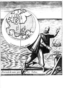 Christoffel Columbus in "Nova Tipus Transacto Navigatio Novi Orbi" door Philoponus Honorius door Unknown artist