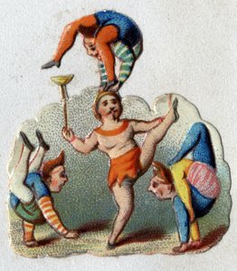 Circus: contortionisten en balancers voeren een nummer uit