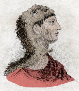 Beschaving van de oudheid: Portret van koning Philip II van Macedonië (382-336 v.Chr.), vader van Alexander de Grote. Gravure uit de 19e eeuw door Unknown artist
