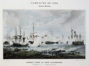 Gevecht in de Baai van Algesiras door Unknown artist
