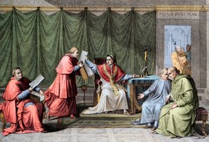 Concordaat van 1801 - Ondertekening van het Concordaat tussen Frankrijk en de Heilige Stoel, door Paus Pius VII (Pius) (1742-1823), 15 augustus