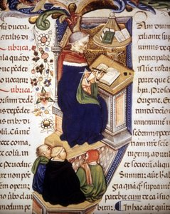 Kopiëren monnik. Manuscript uit de 15e eeuw door Unknown artist