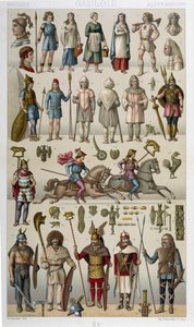 Kostuums, harnassen en wapens van de Galliërs en hun krijgers door Unknown artist